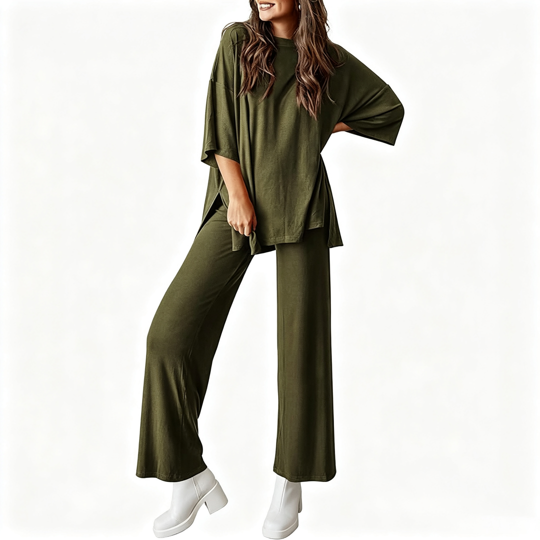 Elegant Casual Lounge Pants Set
