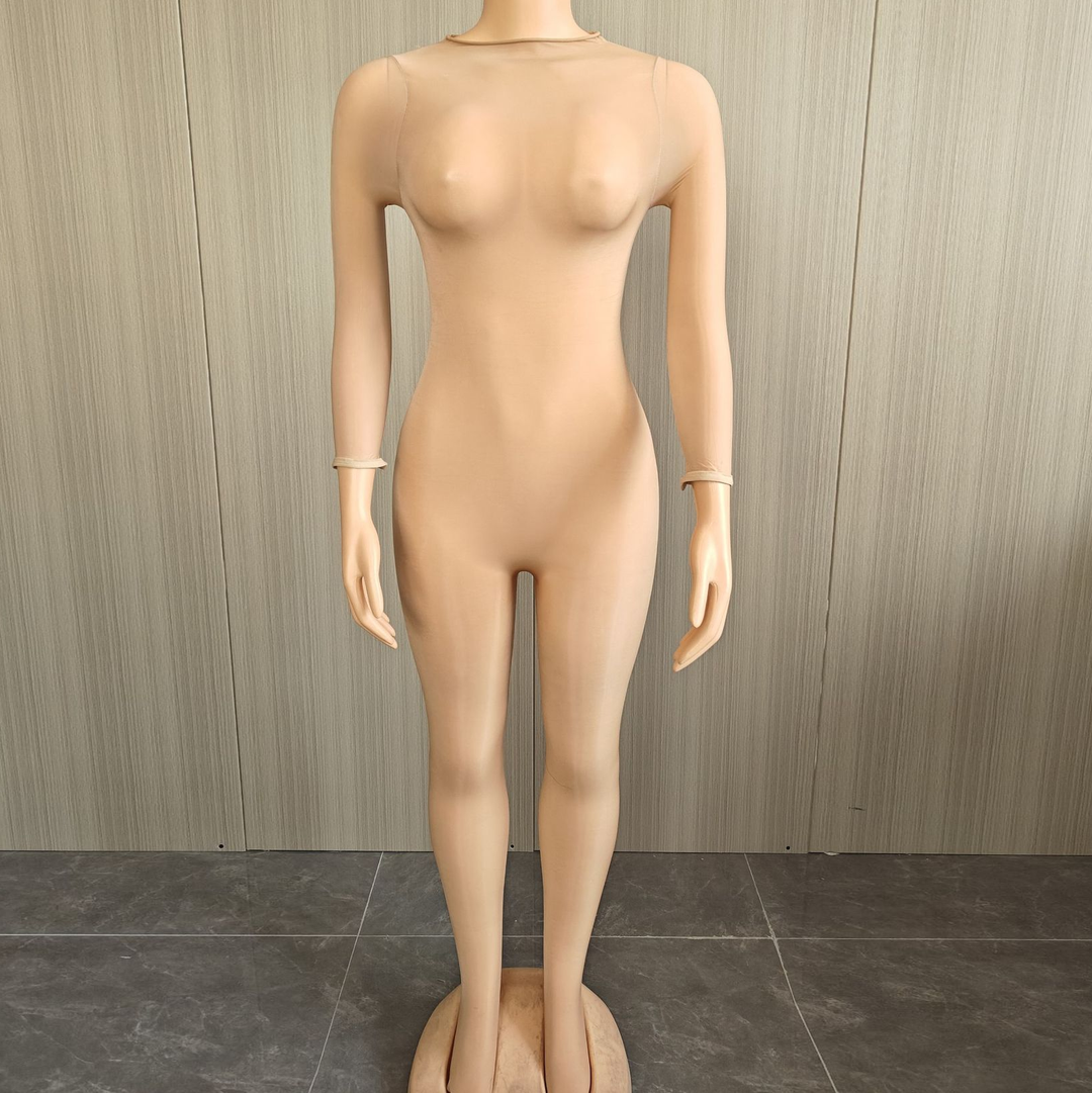 Glossy Sheer Seamless Bodystocking Catsuit