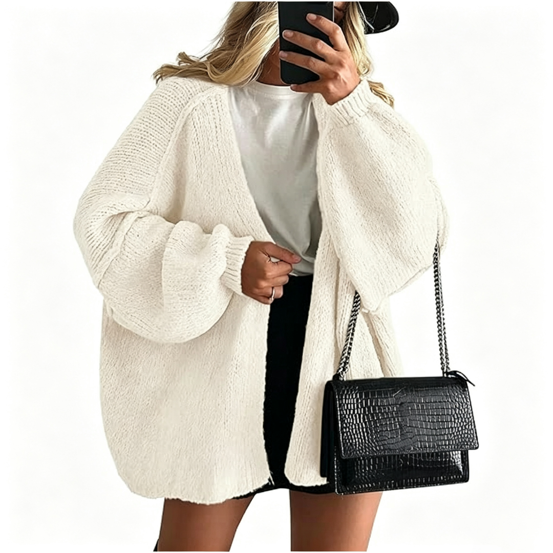 Women’s Chunky Knit Cardigan – Relaxed Fit