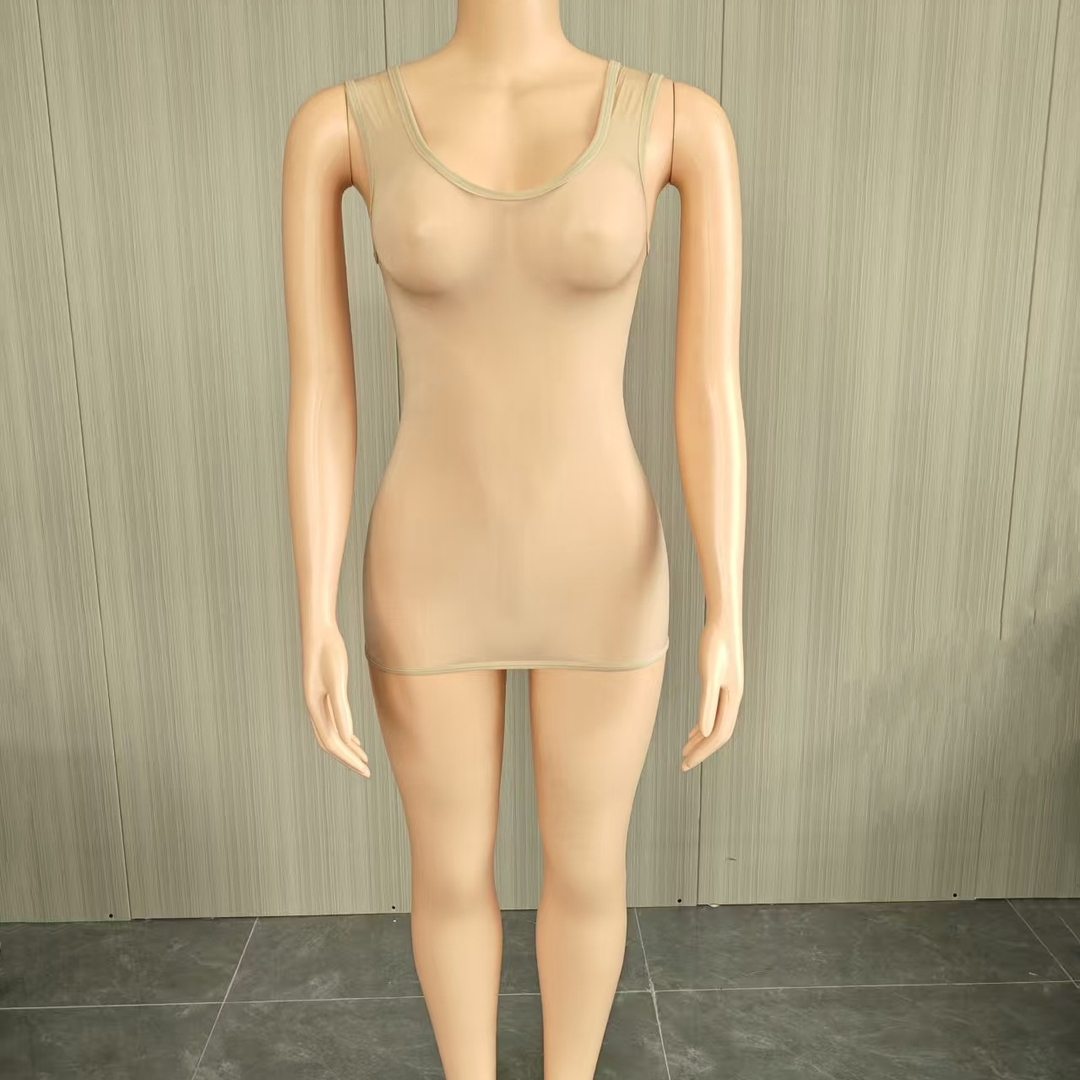 Women’s Glossy Bodycon Mini Dress – Sleeveless