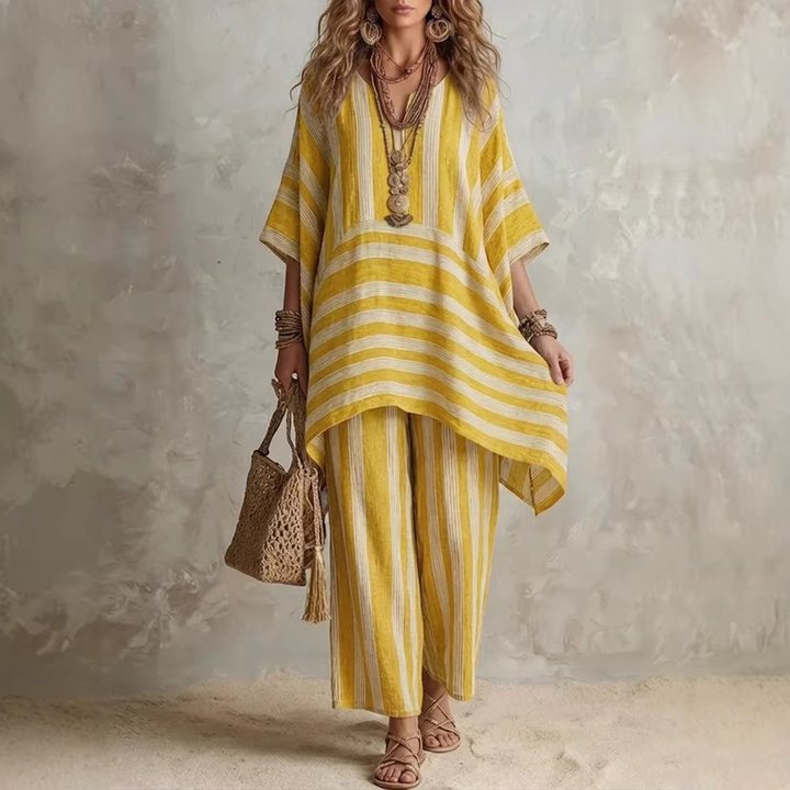 Relaxed Linen Blend Boho Co-Ord Set