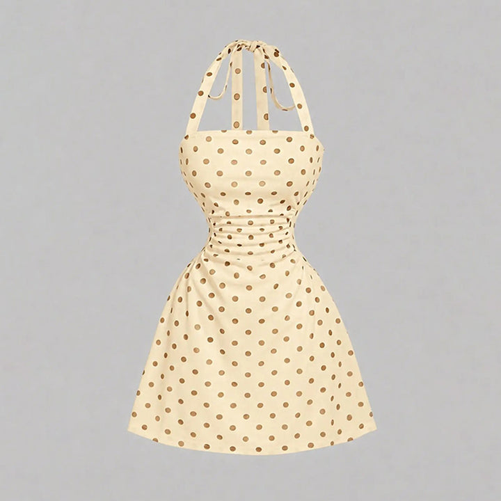 French Inspired Polka Dot Summer Mini Dress