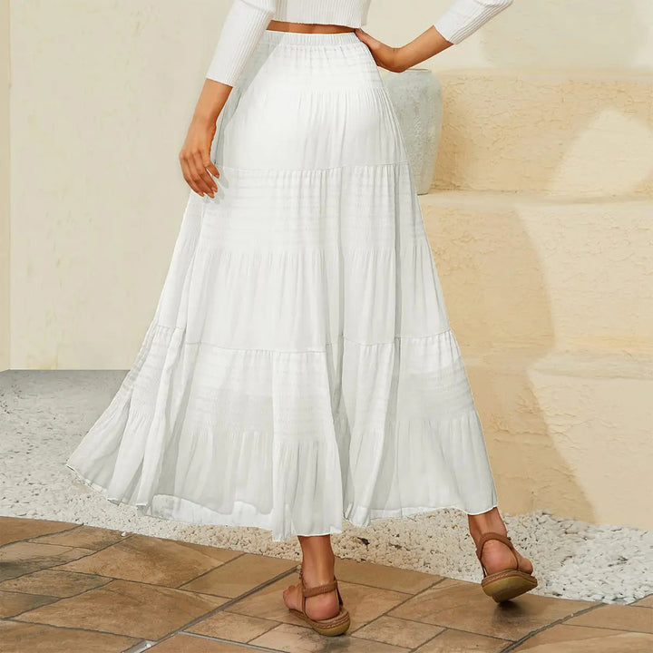 Floral Chiffon A-Line Maxi Skirt