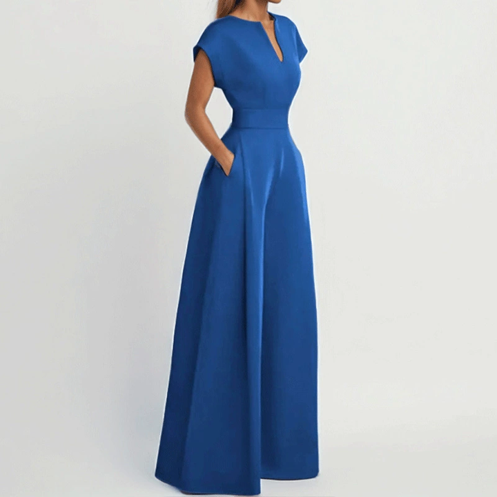 Elegant V-Neck Wide Leg Jumpsuit