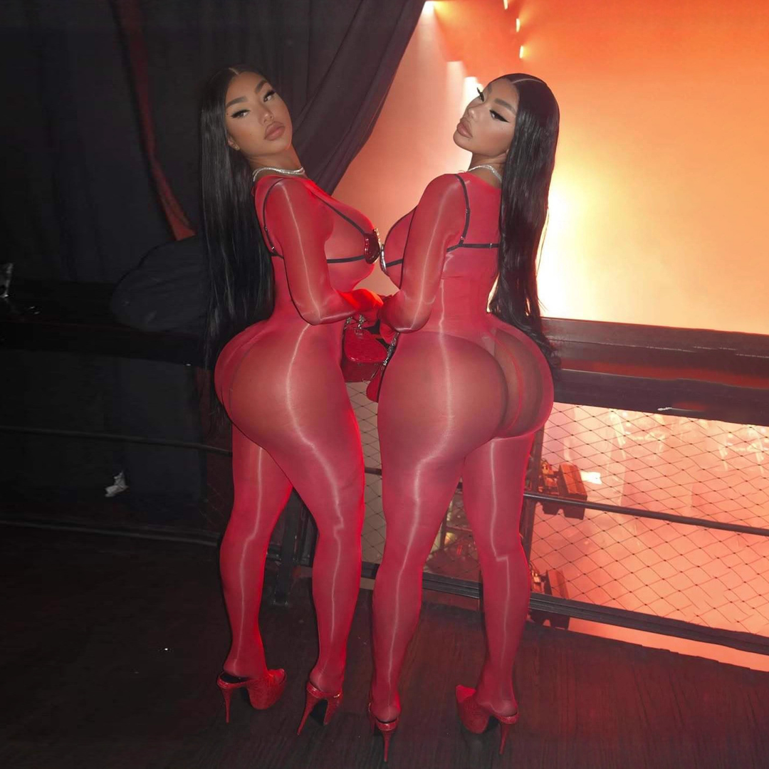 Glossy Sheer Seamless Bodystocking Catsuit