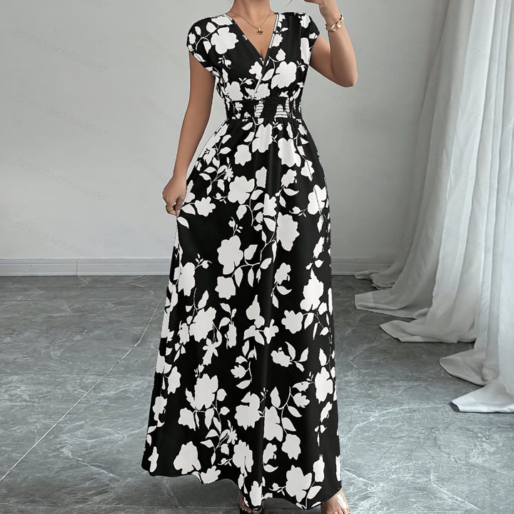 Floral Surplice Maxi Dress