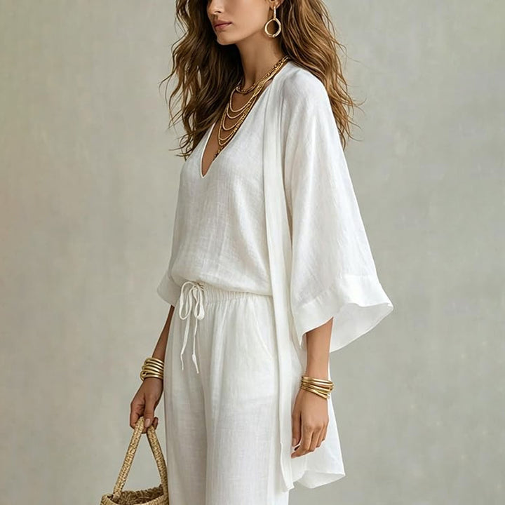 Elegant 3-Piece Resort Wide Leg Pants Set
