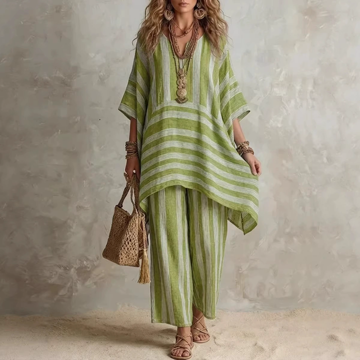 Relaxed Linen Blend Boho Co-Ord Set