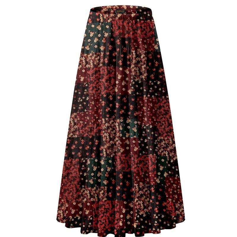 Floral Chiffon A-Line Maxi Skirt