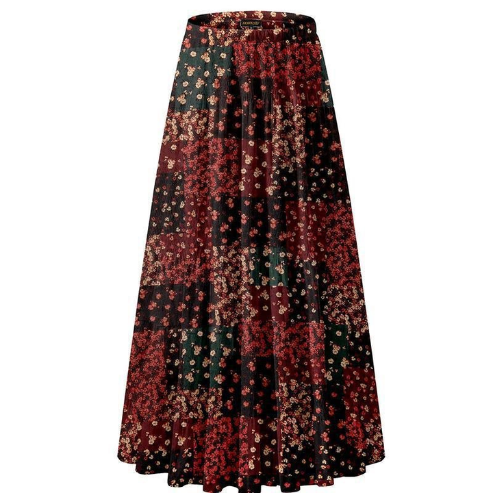 Floral Chiffon A-Line Maxi Skirt