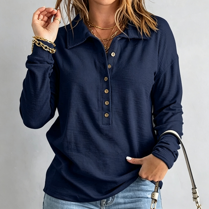 Relaxed Fit Long Sleeve Knit Pullover