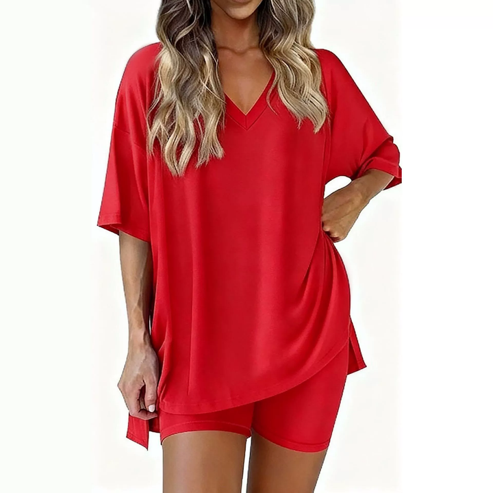 Soft Knit Relaxed V-Neck Lounge Set