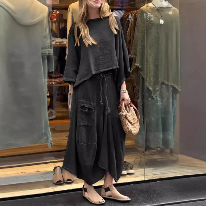 elaxed Top &amp; Skirt Set