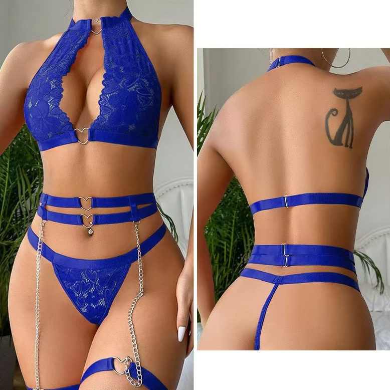 Scarlet Heart Chain Lace Lingerie Set