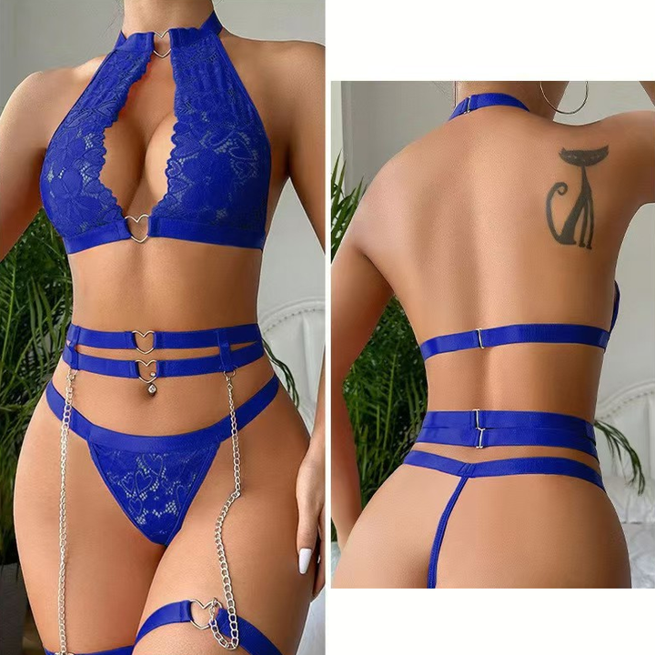 Scarlet Heart Chain Lace Lingerie Set