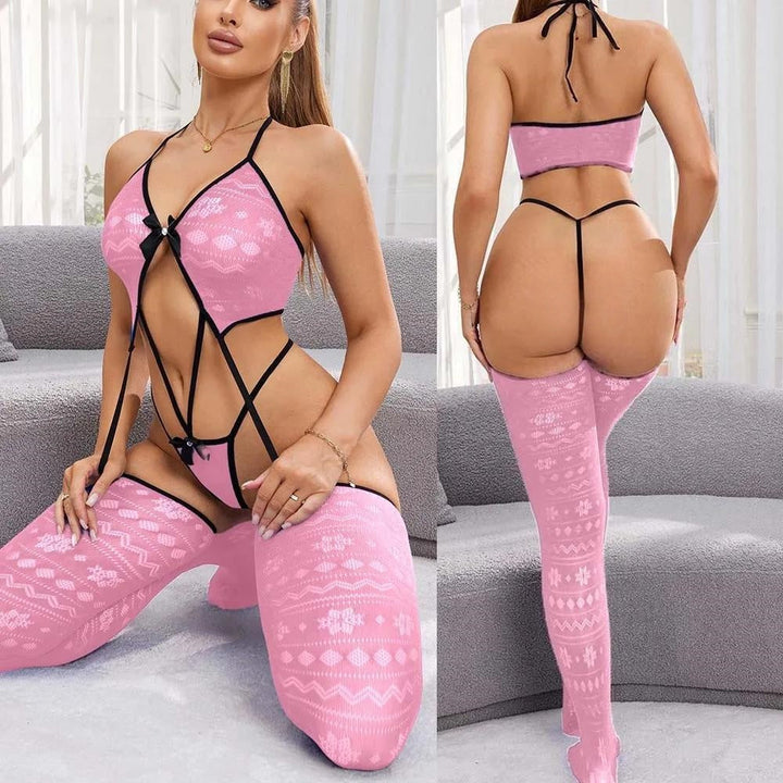 Sparkly bodysuit with stockings