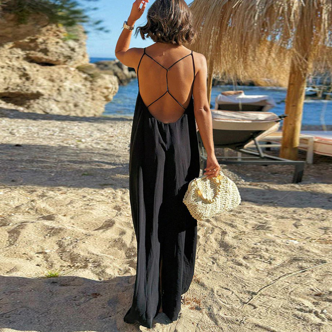Backless crossover dress