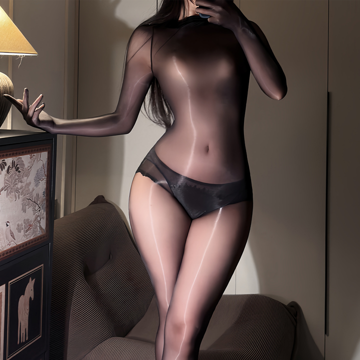 Plus Size Ultra-Sheer Bodystocking – Seamless Design