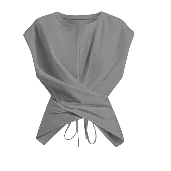 Cross Wrap Tie Front Crop Top