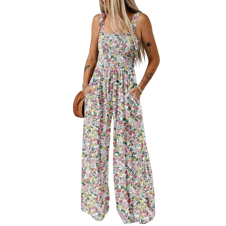Boho Printed Spaghetti Strap Jumpsuit