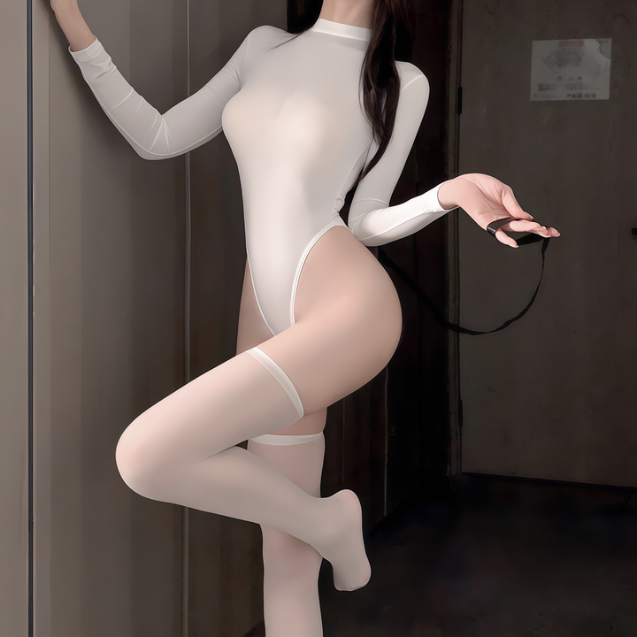 Women’s Long Sleeve Bodysuit – High Cut Lingerie