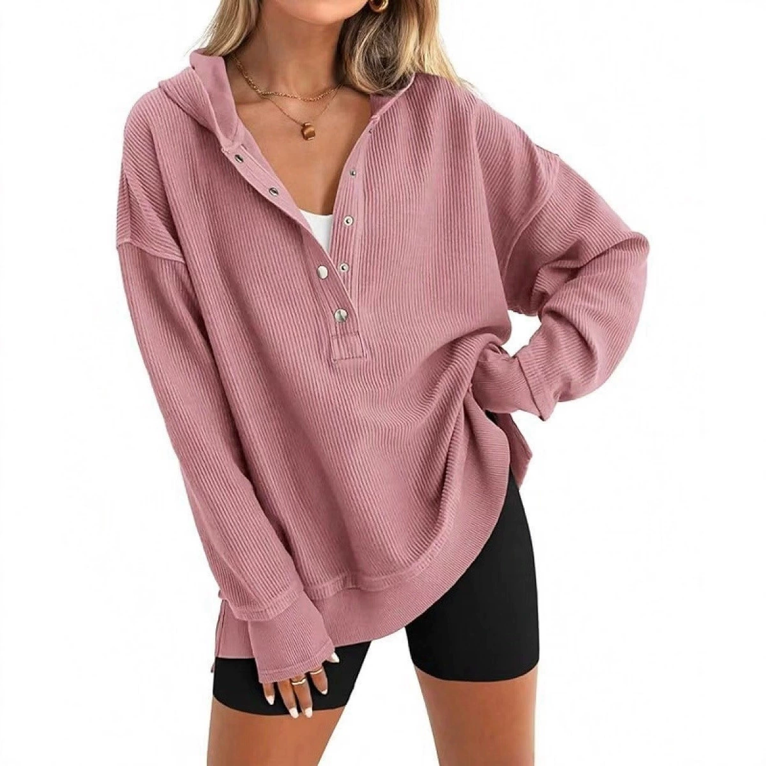 American-style hooded knit loose raglan sleeve sweatshirt