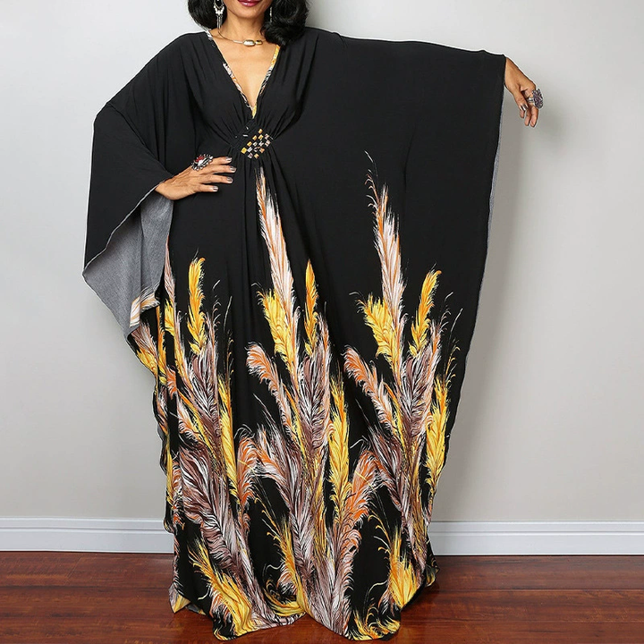 Relaxed Boho Off-Shoulder Striped Maxi Dress