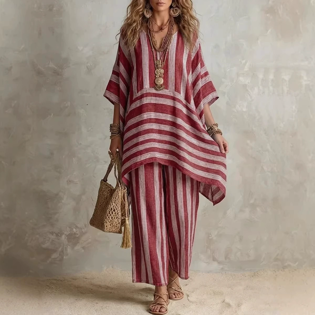 Relaxed Linen Blend Boho Co-Ord Set