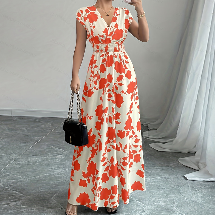 Floral Surplice Maxi Dress