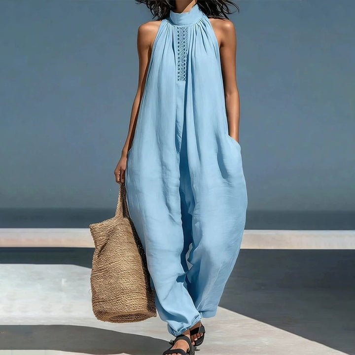 Sleeveless Wide Leg Resort Jumpsuit