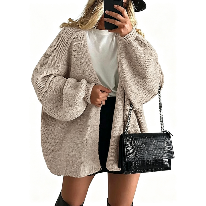 Women’s Chunky Knit Cardigan – Relaxed Fit