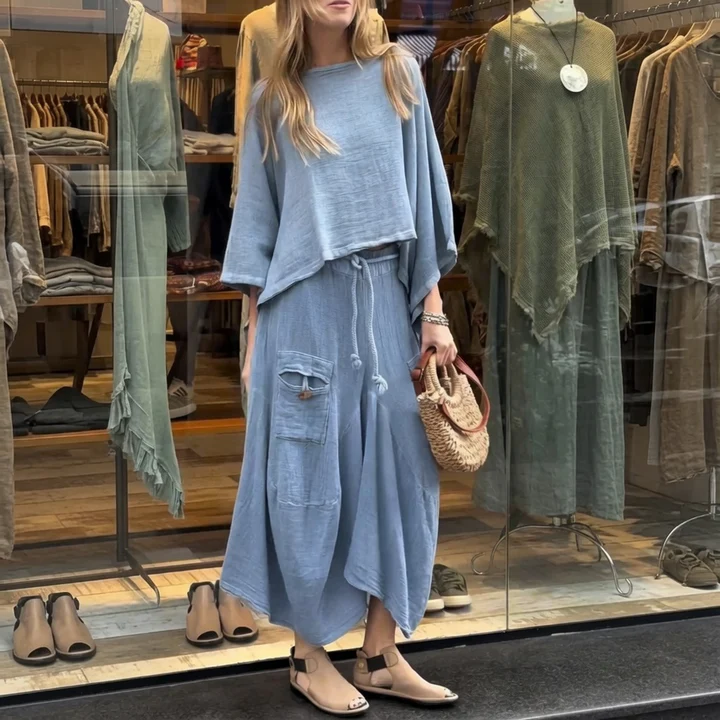elaxed Top &amp; Skirt Set