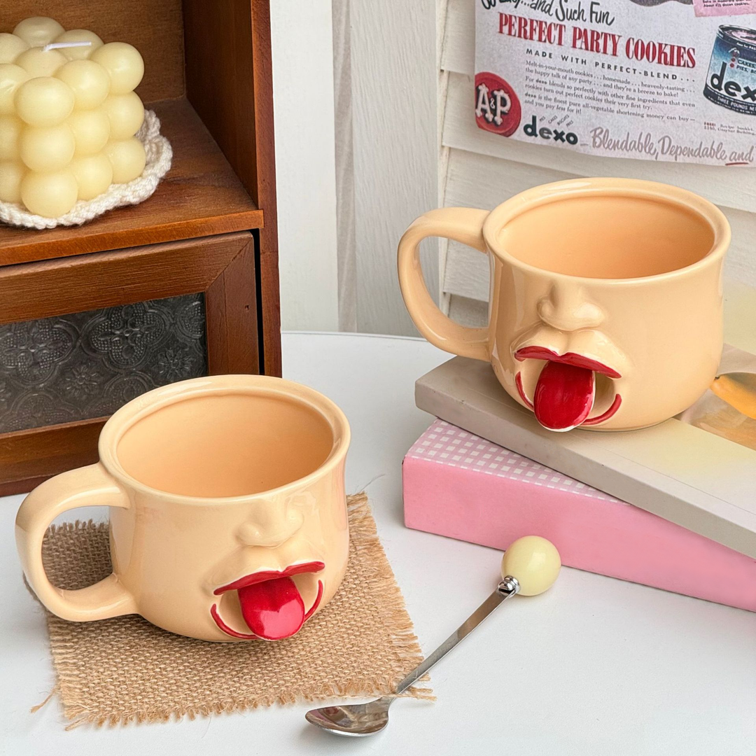 Novelty Face Ceramic Mug – Unique Gift Cup