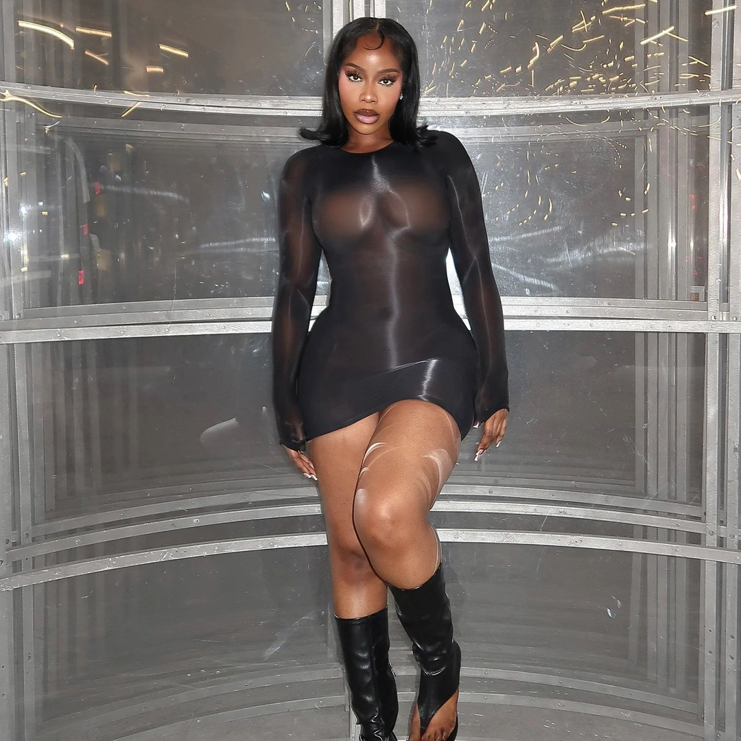 Glossy Sheer Bodystocking Dress