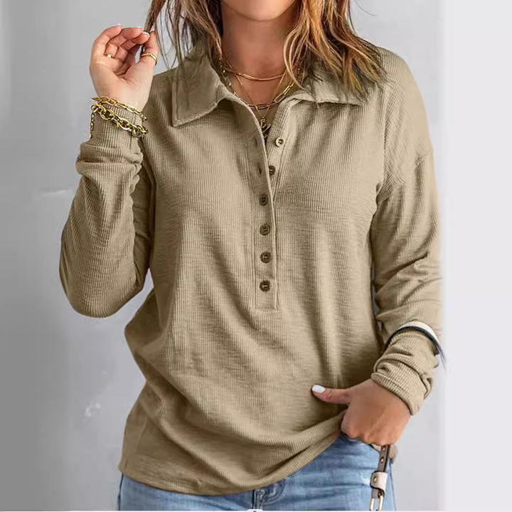 Relaxed Fit Long Sleeve Knit Pullover