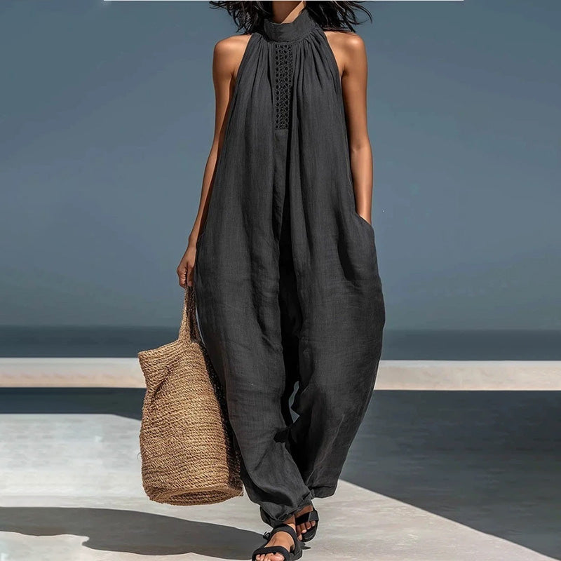Sleeveless Wide Leg Resort Jumpsuit