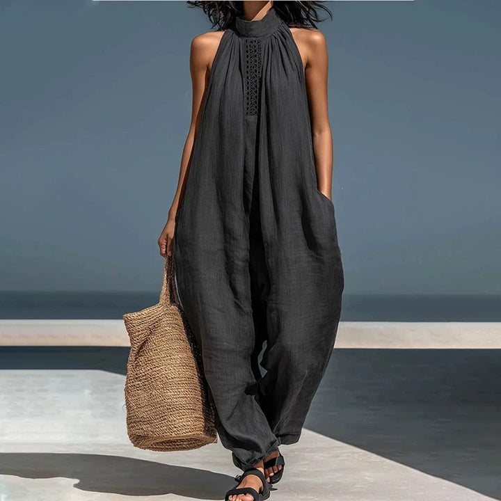 Sleeveless Wide Leg Resort Jumpsuit