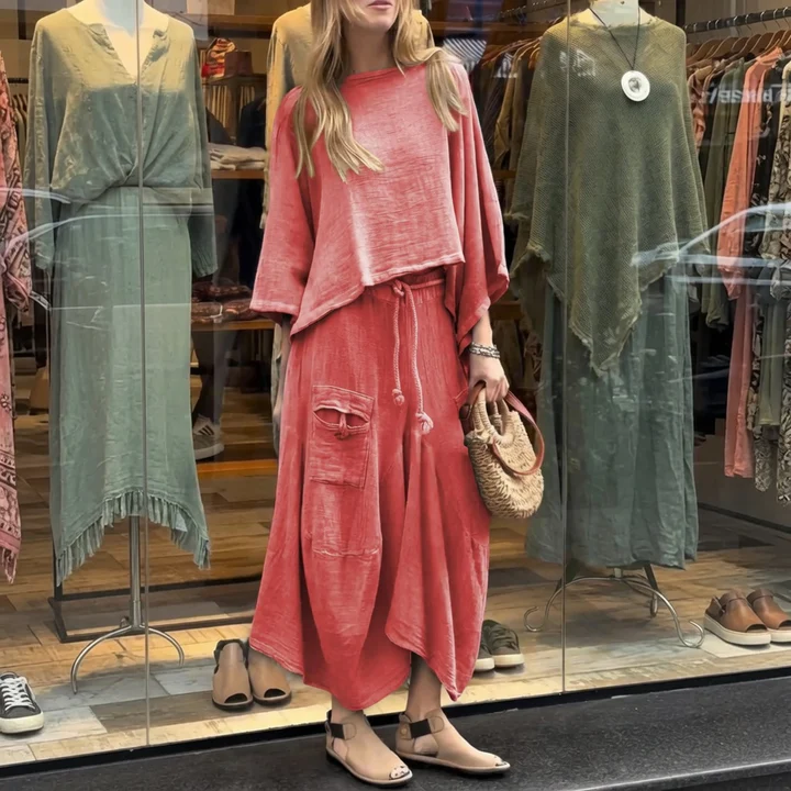 elaxed Top &amp; Skirt Set