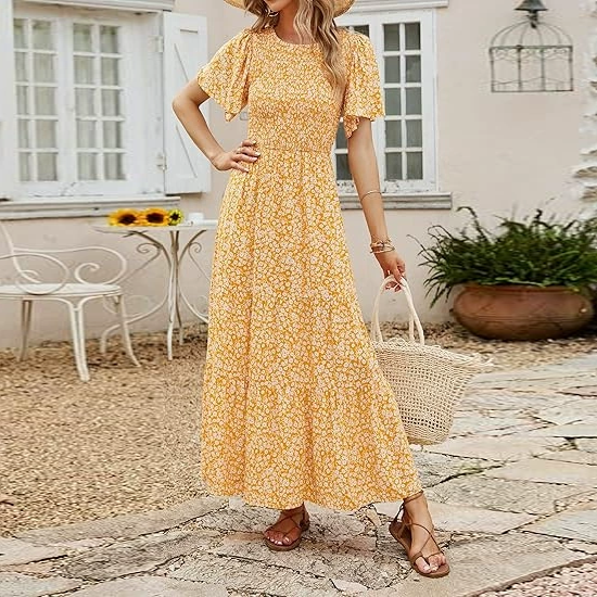 Elegant Boho Floral Maxi Dress