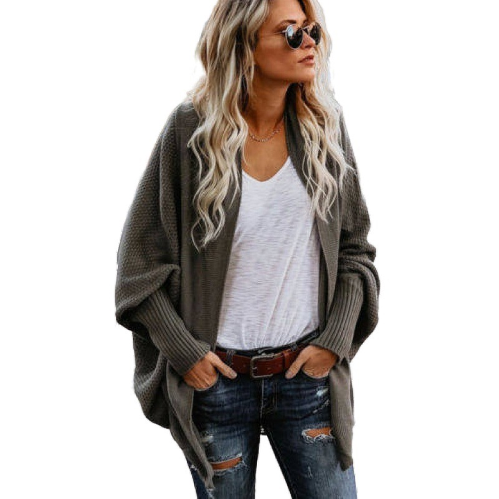 Women’s Off-Shoulder Knit Cardigan – Oversized Fit