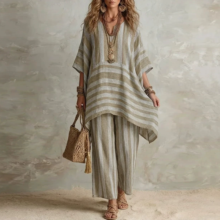 Relaxed Linen Blend Boho Co-Ord Set