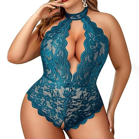 Sheer Lace Trim Bodycon Bodysuit