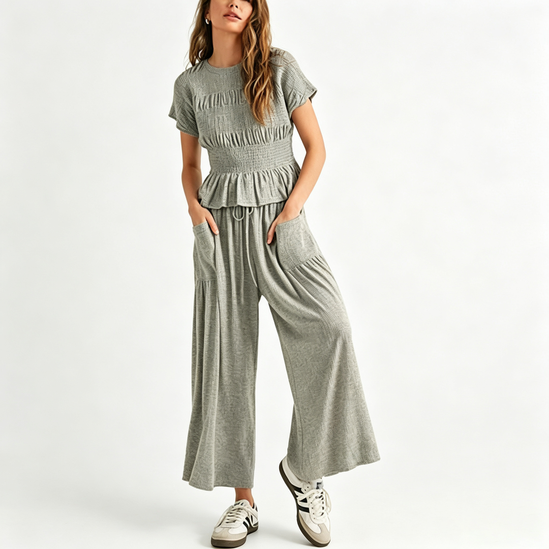 Relaxed Fit Short Sleeve Lounge Set
