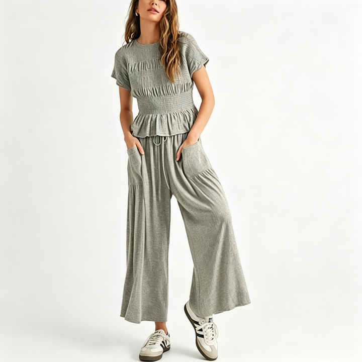 Relaxed Fit Short Sleeve Lounge Set