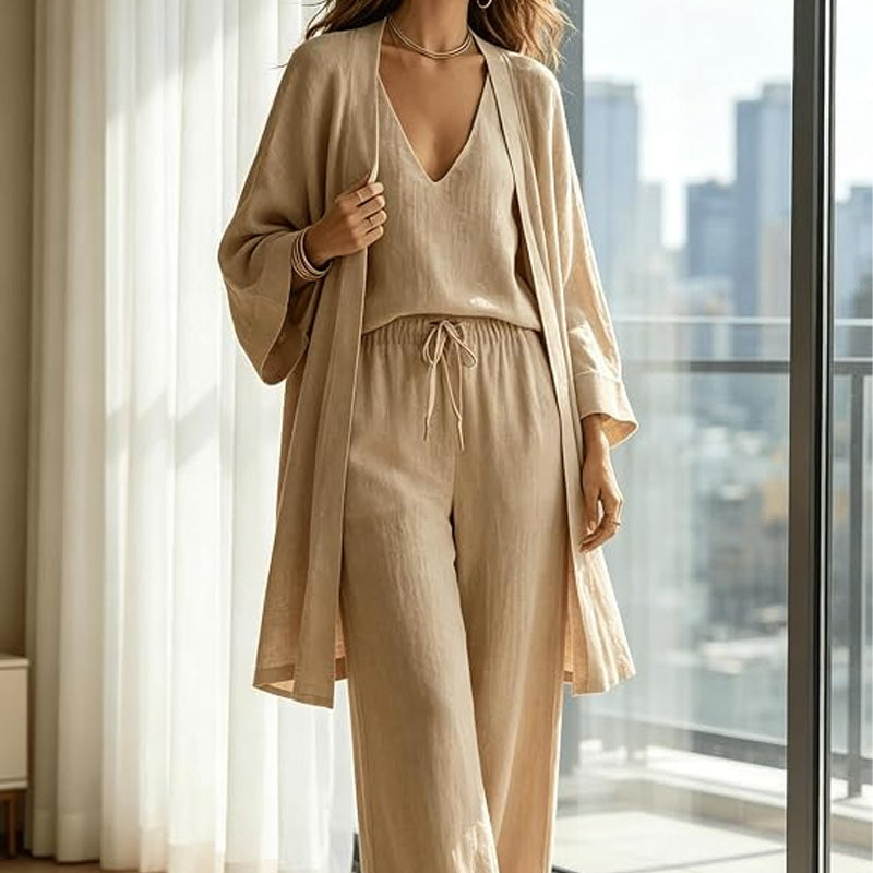 Elegant 3-Piece Resort Wide Leg Pants Set
