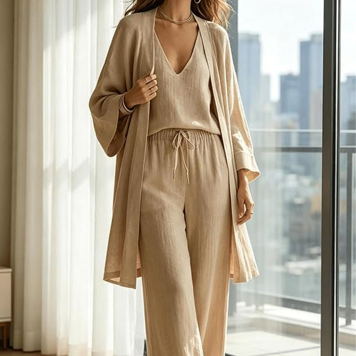 Elegant 3-Piece Resort Wide Leg Pants Set