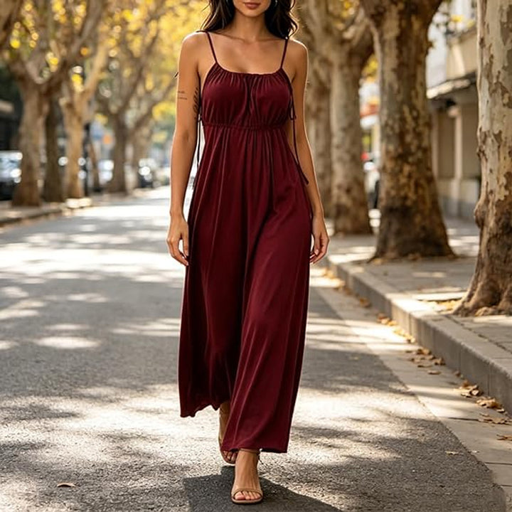 Plus Size Drawstring Cami Maxi Dress