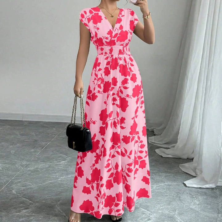 Floral Surplice Maxi Dress