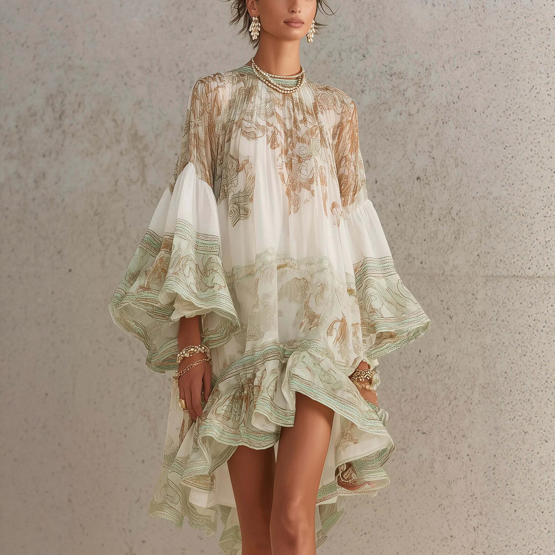 Elegant Boho Ruffle Maxi Dress