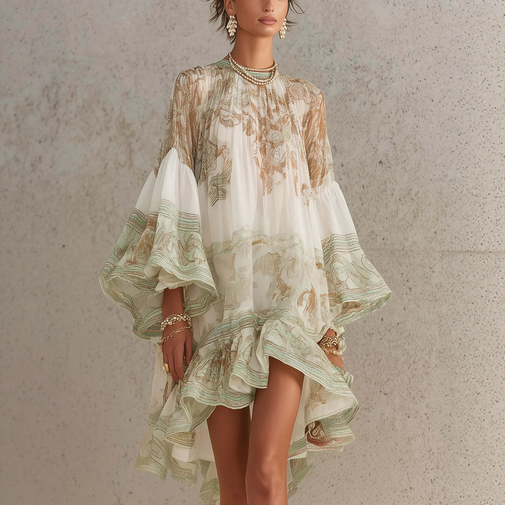 Elegant Boho Ruffle Maxi Dress